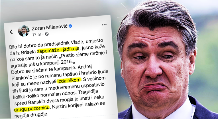Milanović Plenkoviću: Tragedija ispred Banskih dvora mogla je imati i drugu pozornicu