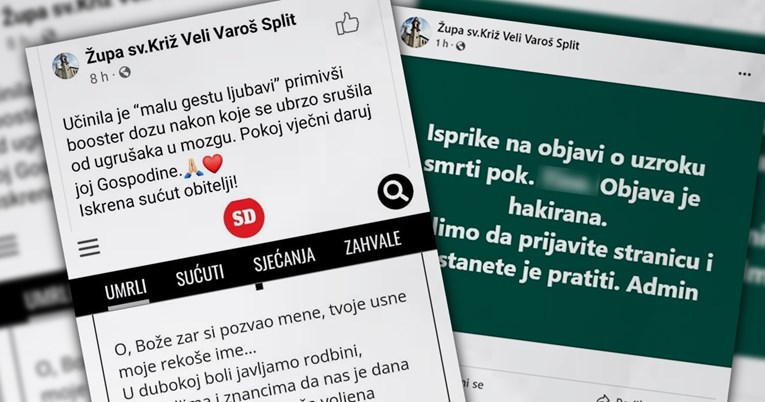 Splitska župa objavila da je ženu ubila booster doza. Sad kažu da su hakirani