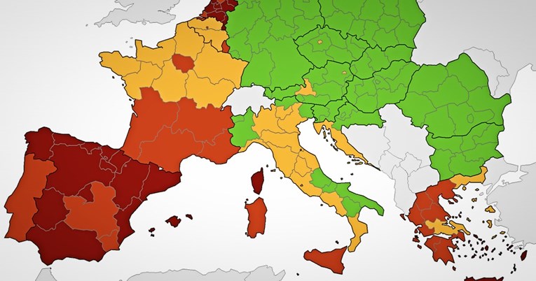 Objavljena nova karta ECDC-a, hrvatska obala i dalje narančasta