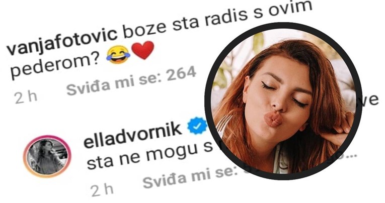 "Što radiš s ovim pederom?" osvanulo ispod Elline fotke. Brzo je odgovorila