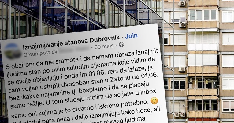 Dubrovčanin: Sramota me iznajmljivati po suludim cijenama, ustupit ću stan besplatno