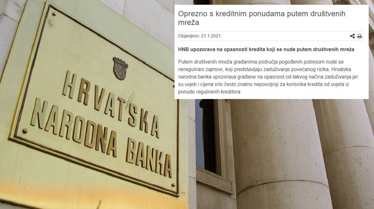 HNB piše da se Fejsom šire prevare s kreditima, poslali upozorenje