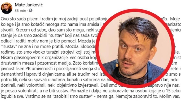 Janković: Ljudi, stvarno smo se potrudili. Naš je posao volontirati, ne biti sustav