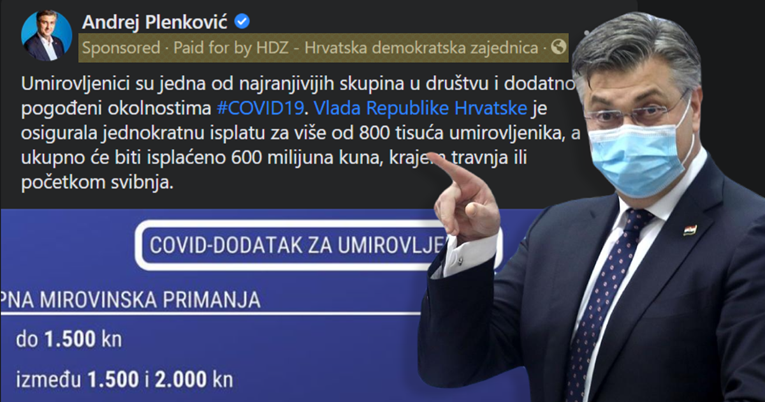 Plenković kaže da ne kupuje umirovljenike uoči izbora. Pogledajte mu oglas na profilu