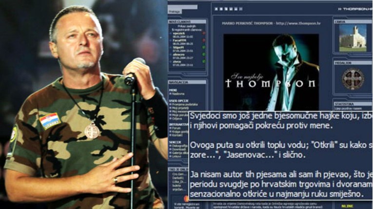 Thompson je davno priznao da je pjevao pjesmu o klanju Srba