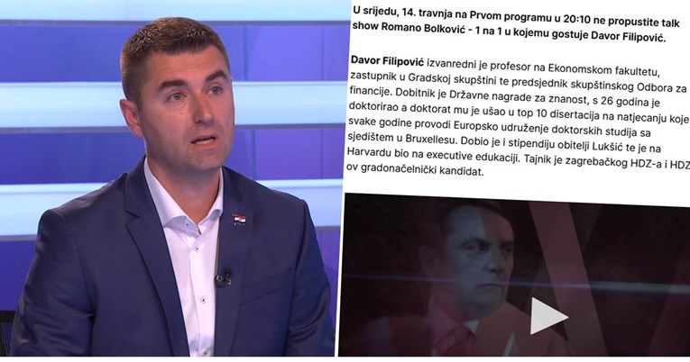 HTV HDZ-ovca Filipovića najavio kao "profesora s Ekonomije"