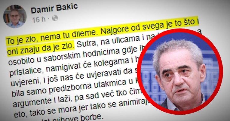 Bakić iz Možemo: To je zlo, najgore od svega je što i oni znaju da je zlo