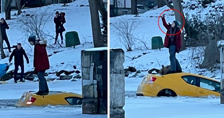 VIDEO Snimala selfie dok joj je automobil tonuo u zaleđenu rijeku