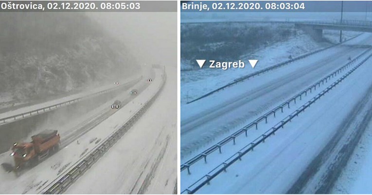 FOTO Snijeg u Gorskom Kotaru i Lici, ne krećite na put bez zimske opreme