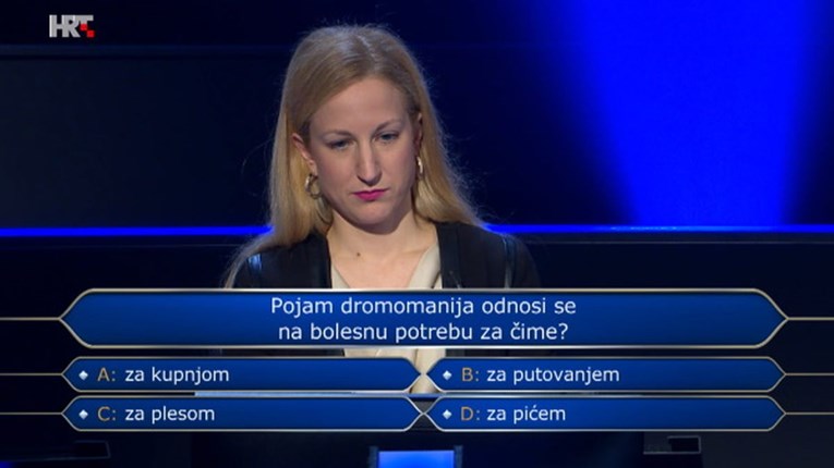 Odustala na pitanju za 125.000 kn zbog dromomanije. Znate li vi što je to?