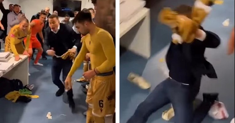 Hajdukovci su u slavlju u svlačionici opet ispoštovali novi ritual. Pogledajte ga