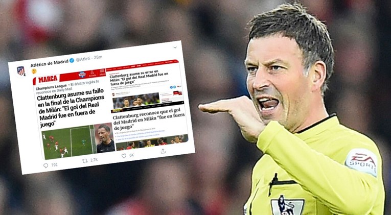 Atletico Madrid oglasio se nakon što je Clattenburg priznao da je pomogao Realu