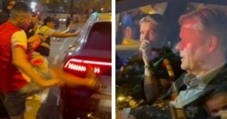 Navijači Barcelone nogama udarali Koemanov automobil u kojem je bila i supruga