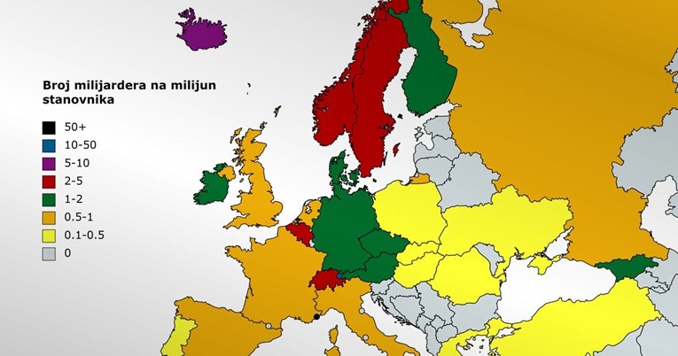 Ovo su europske zemlje s najviše milijardera