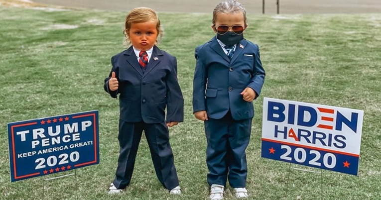 Blizanke se maskirale u Trumpa i Bidena pa podijelile ljude: Primjerenije su princeze