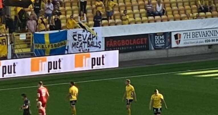 Šveđani protiv Veleža izvjesili provokativnu poruku o ćevapima