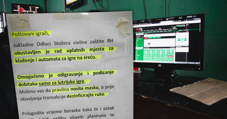 Kladionice zatvorene, Lutrija i dalje radi