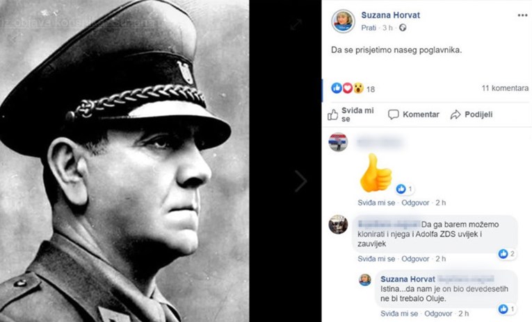 HDZ-ovka objavila sliku Pavelića uz poruku: "Da se prisjetimo našeg poglavnika"
