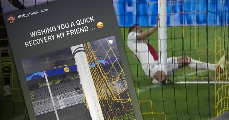 Srpski as Ajaxa zabio gol i međunožje u stativu. Oduševio je porukom vratnici