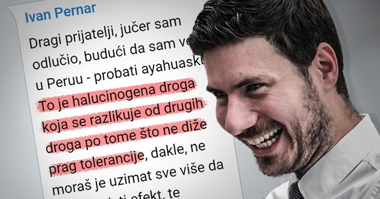 Pernar tvrdi da je probao halucinogenu drogu, ljudi se sprdaju s njegovom objavom