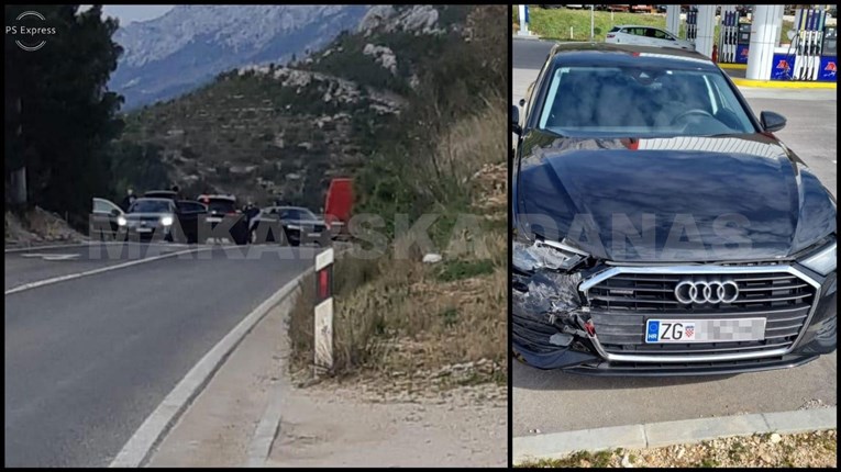 FOTO Dva Audija iz Plenkovićeve kolone sudarila se jučer na ulazu u Makarsku