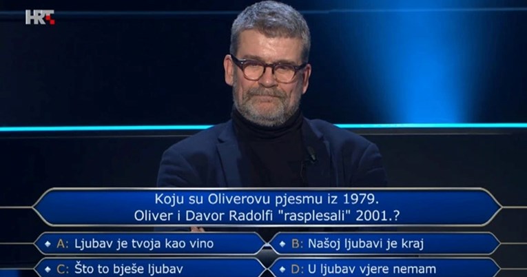Ivan u Milijunašu potrošio džoker na pitanju o Oliverovom hitu. Znate li odgovor?