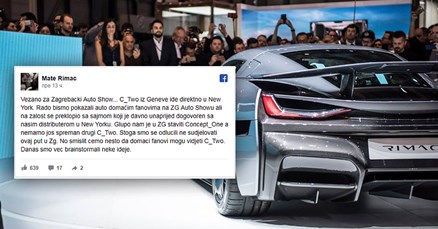 Rimčev C_Two neće biti predstavljen na zagrebačkom Auto Showu, evo i zašto