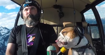 VIDEO Ovaj se pas boji najčudnijih stvari, no obožava vožnju helikopterom