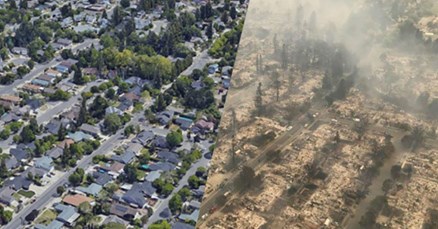 TOTALNO UNIŠTENJE Pogledajte fotografije prije i nakon što je požar opustošio grad u Kaliforniji