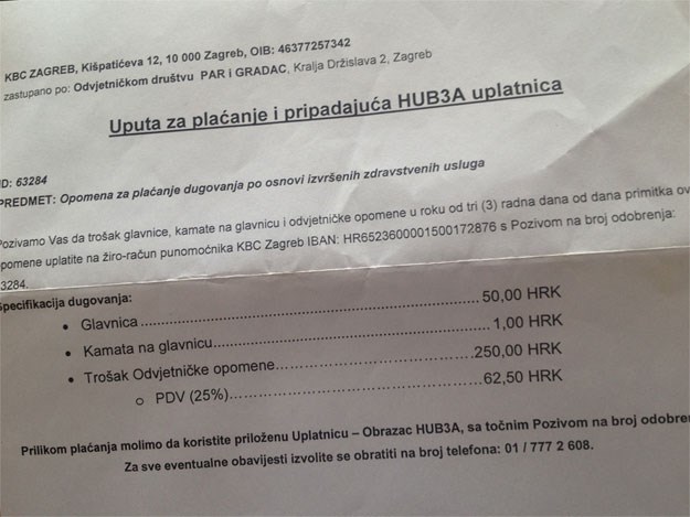 Odvjetnici KBC-a Zagreb masovno šalju i naplaćuju opomene!