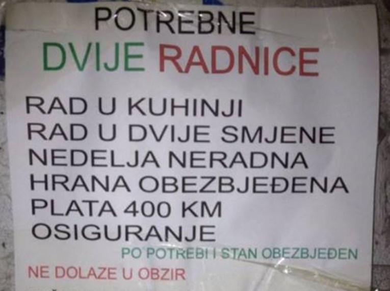FOTO Poslodavac nudi plaću od 1500 kn, a radnice moraju ispuniti ove bizarne uvjete