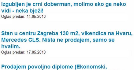 Urnebesni oglasi naroda hrvatskog