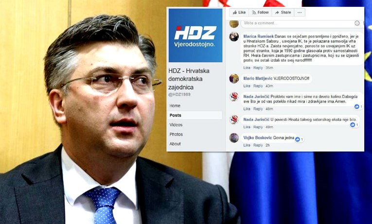 Bijesne poruke na HDZ-ovom Fejsu: "U poviesti nije bilo takvog sotonskog okota"