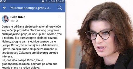 Josipa Rimac radi novi Zakon o sukobu interesa, a protiv nje se vodi postupak zbog sukoba interesa