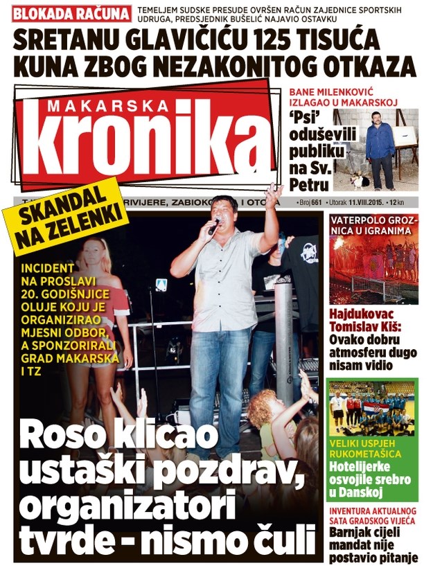 Policija istražuje feštu u Makarskoj: "Za dom spremni" pred SDP-ovim gradonačelnikom