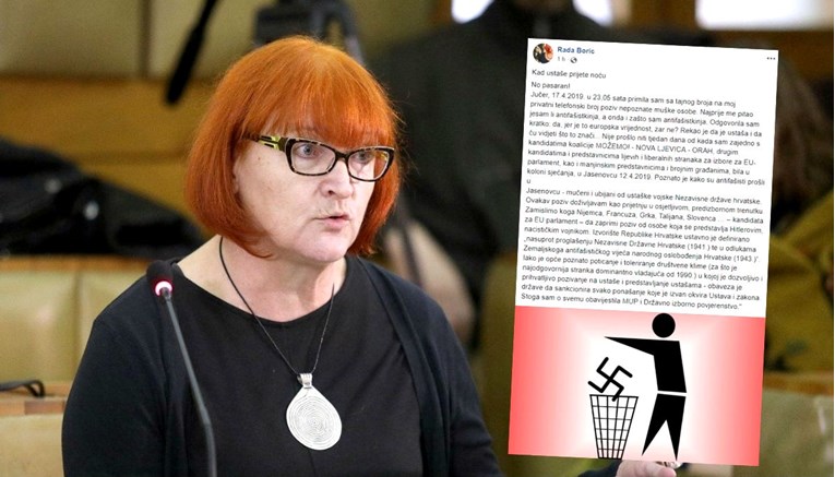 Rada Borić: Sinoć me nazvao ustaša i zaprijetio mi