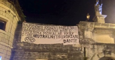 Poruka s trogirskih zidina nakon presude Mamiću: "Najmračniji krugovi pakla rezervirani su..."
