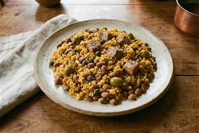 Arroz con gandules (riža s golubovim graškom)