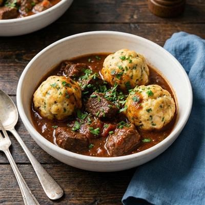 Ragu od divljači s knedlama od kruha