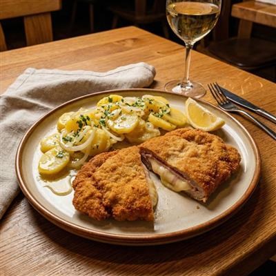 Zagrebački odrezak s krumpir-salatom