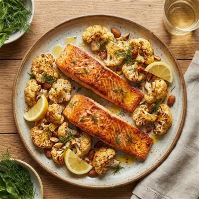 Pečeni losos sa cvjetačom