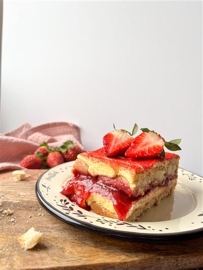 Tiramisu s jagodama i bijelom čokoladom