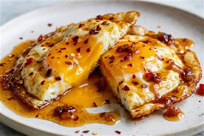 Hot honey eggs (slatko-ljuta jaja na hrskavom siru)