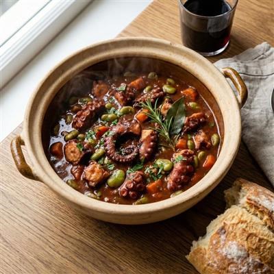 Gulaš od hobotnice s bobom