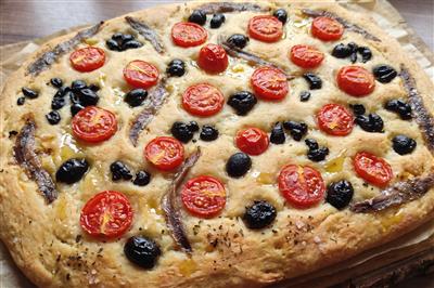 Focaccia s inćunima bez glutena