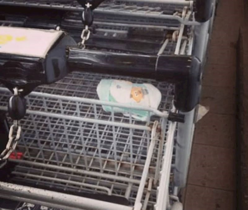 Netko je bacio prljave pelene u kolica za shopping