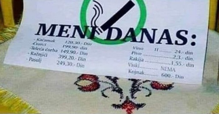 Nespretno sročena ponuda restorana iz susjedstva nasmijala je čitavu regiju, morate vidjeti!