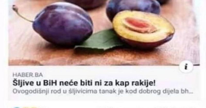 Vijest o slabom urodu šljiva u BIH razljutila je jednog tipa, njegov komentar nasmijao je regiju