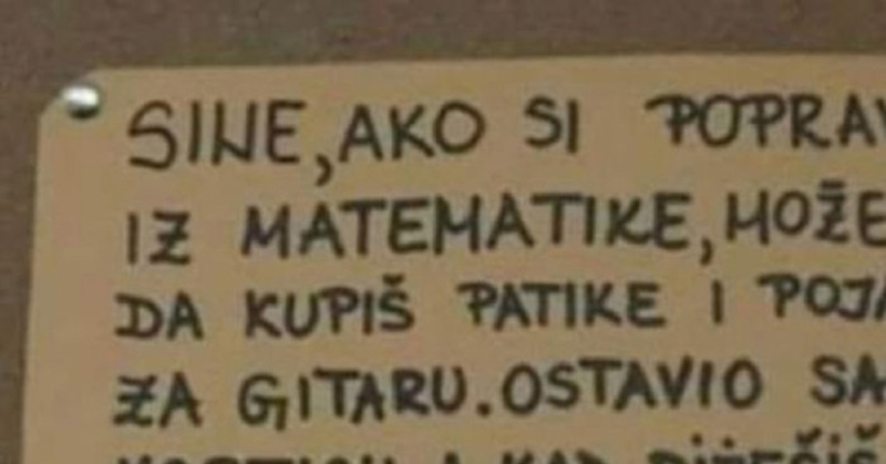 Tata je ostavio poruku za sina i otkrio mu pin svoje kartice, ali na način koji će teško dešifrirati