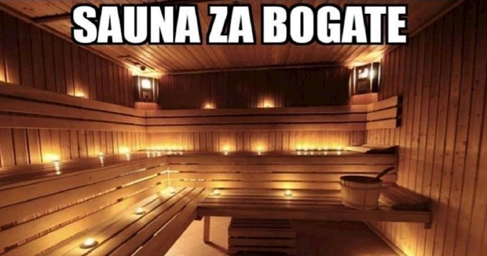 Fotka prikazuje razliku između saune za bogate i siromašne. Da nije tragična, bila bi smiješna